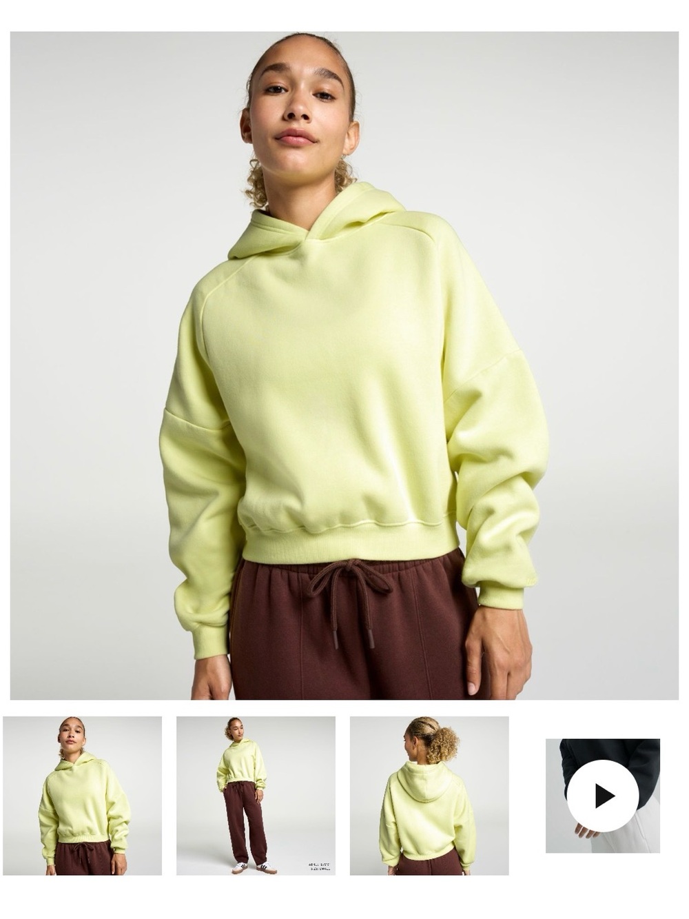 DSG Cropped Hooded Sweatshirt - Pale Yellow